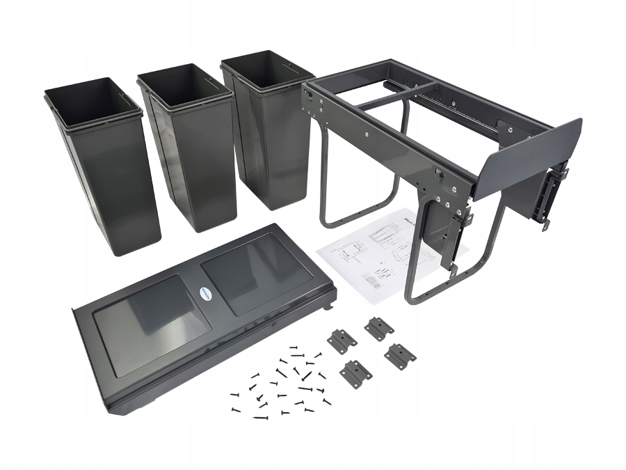 KOSZ SEGREGATOR NA ŚMIECI 10L+10L+10L CICHY DOMYK Marka inna