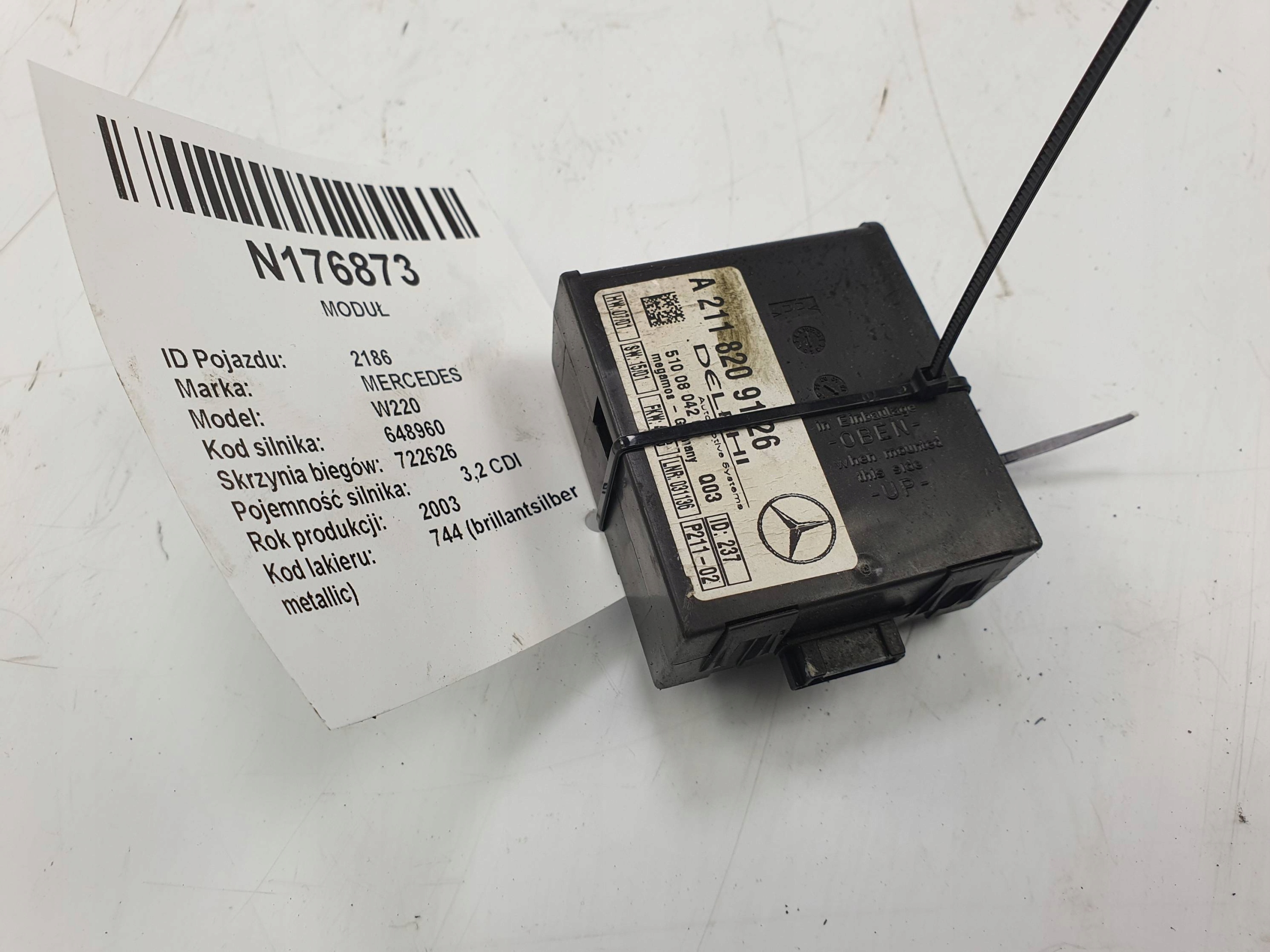 modulo ALARMU A2118209126 MERCEDES W220