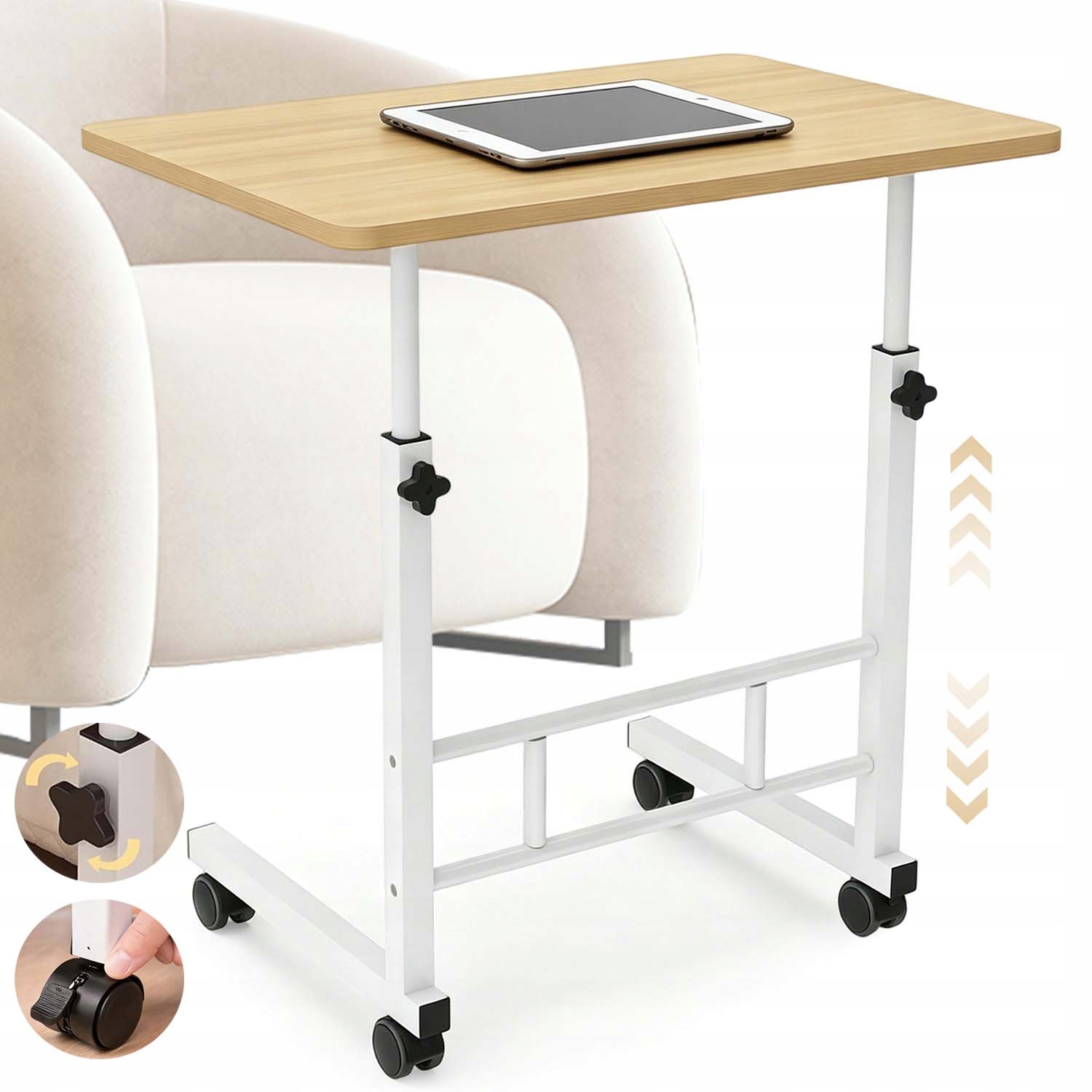 Boční Konferenční Stolek Pomocný Mobilní Loft Do Obývacího Pokoje Ložnice Pod Notebook