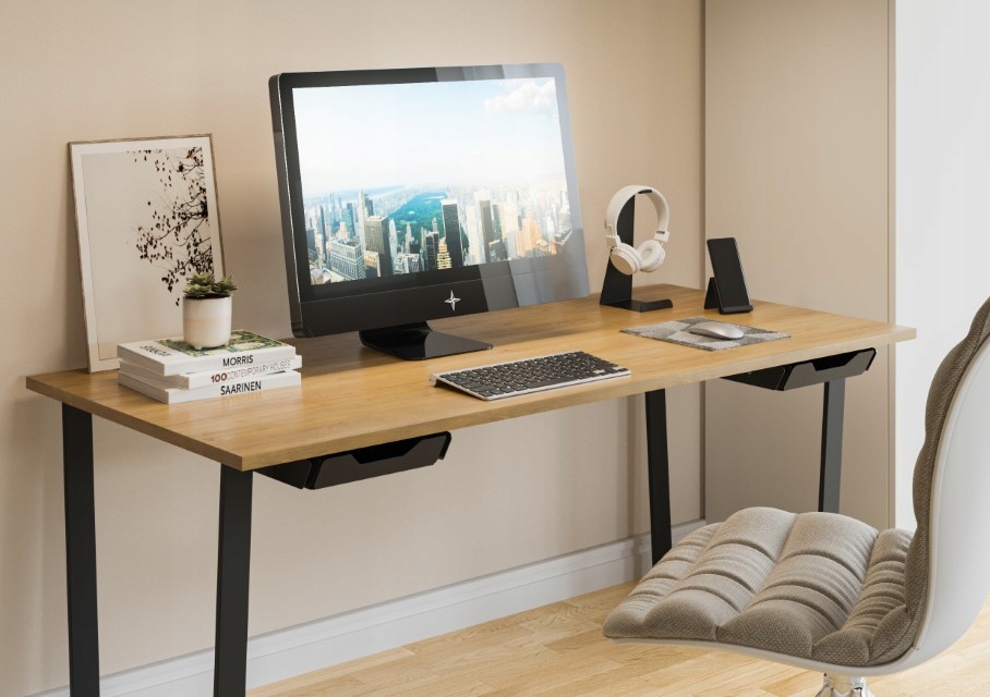 GAMET, Szuflada podblatowa ES20, czarny strukturalny Głębokość mebla 34.2 cm