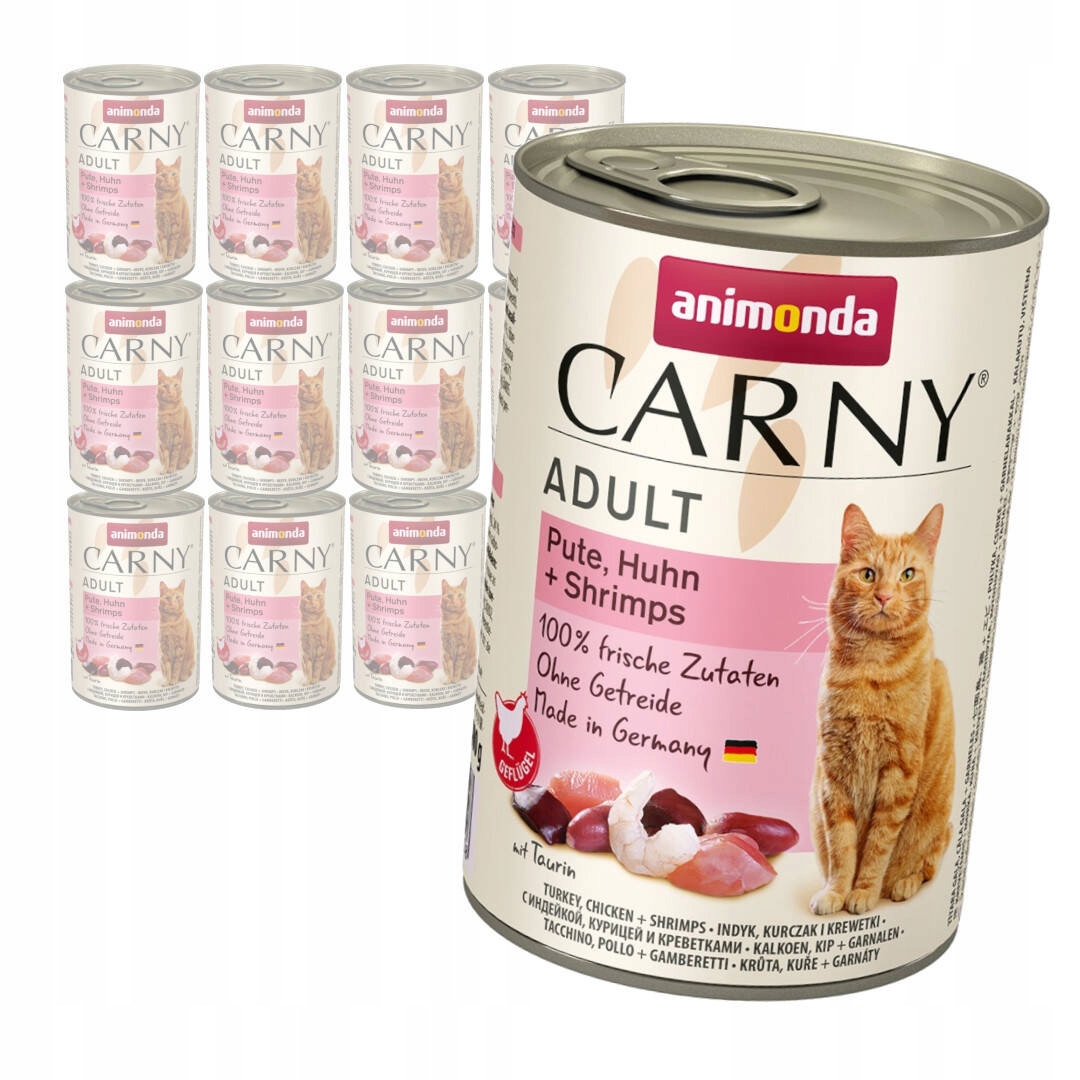Levně Animonda Carny Adult 12x400g Mokré Krmivo Pro Kočky Krůta Kuřecí krevety