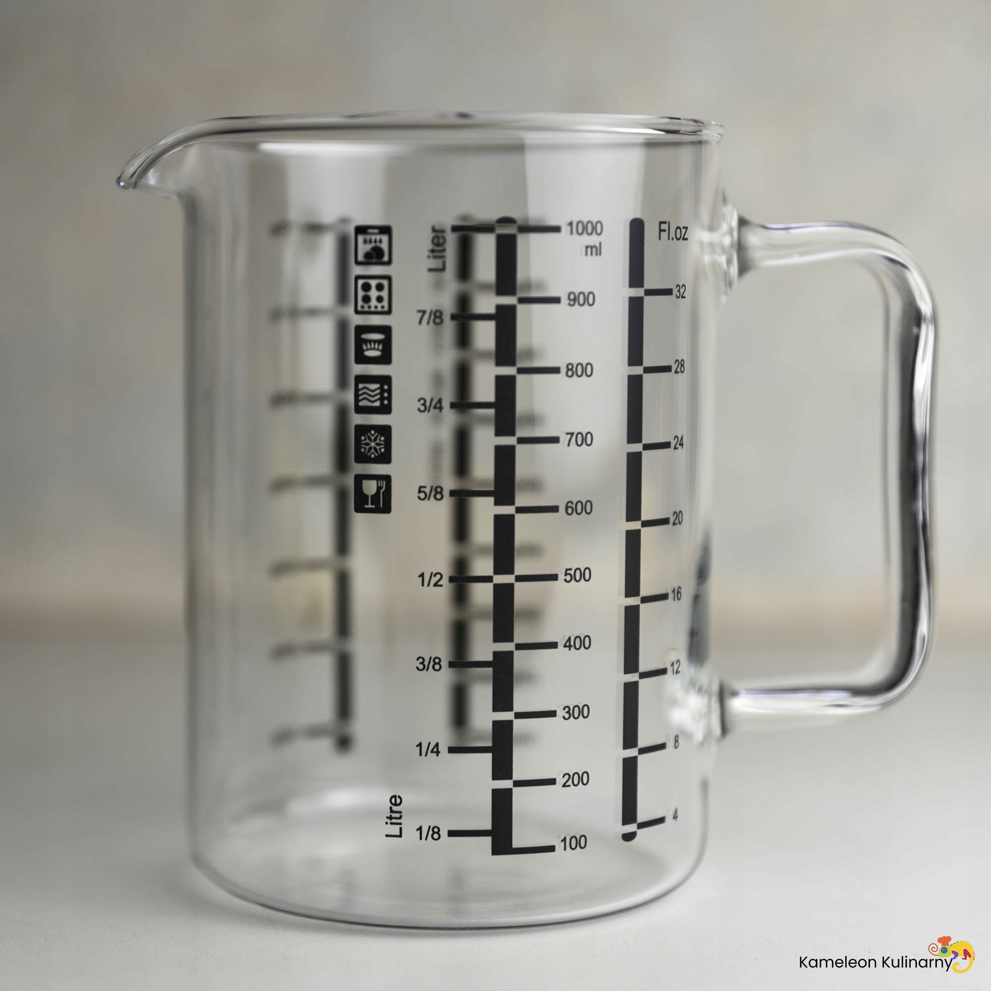 DZBANEK SZKLANY do gotowania mierzenia MIARKA 1L Kolor inny