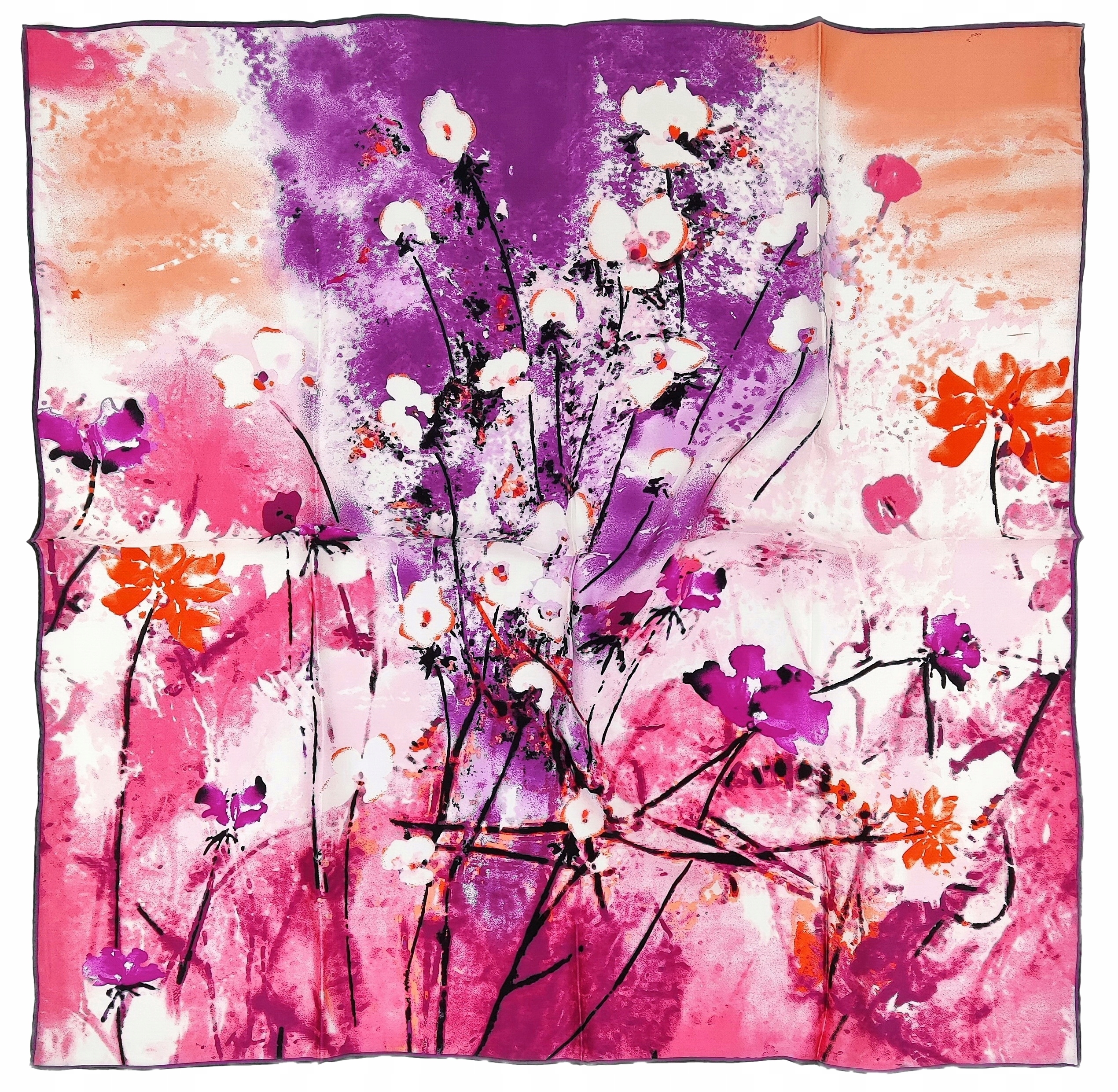 

100% Jedwab Markowa Chusta Apaszka Jakość Premium^