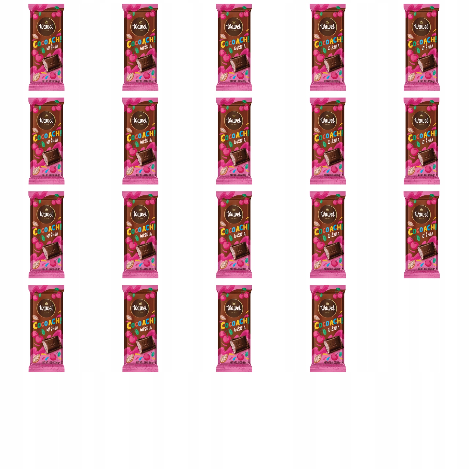 Levně 19 x 86 g Wawel cocoach! čokoláda višeň Karton