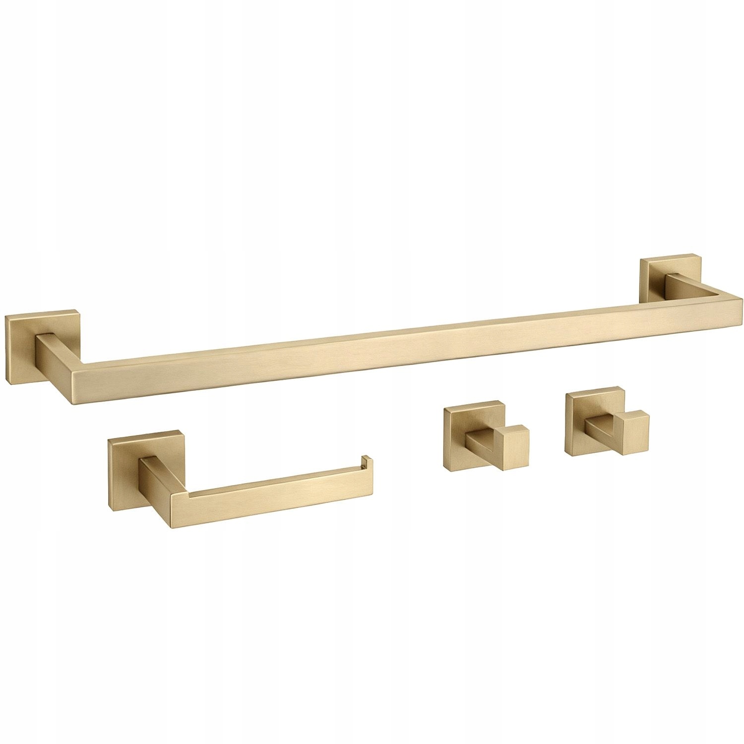 Držiak na vešiak Kúpeľňový háčik Zlatý Brúsený Sada Rio 4 prvky