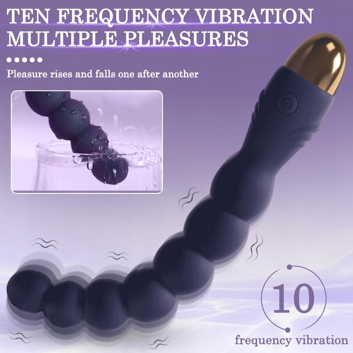 BDSMYOU Wibrator Analny Dla Mężczyzn i Kobiet 10 Trybów USB — miniatura 2