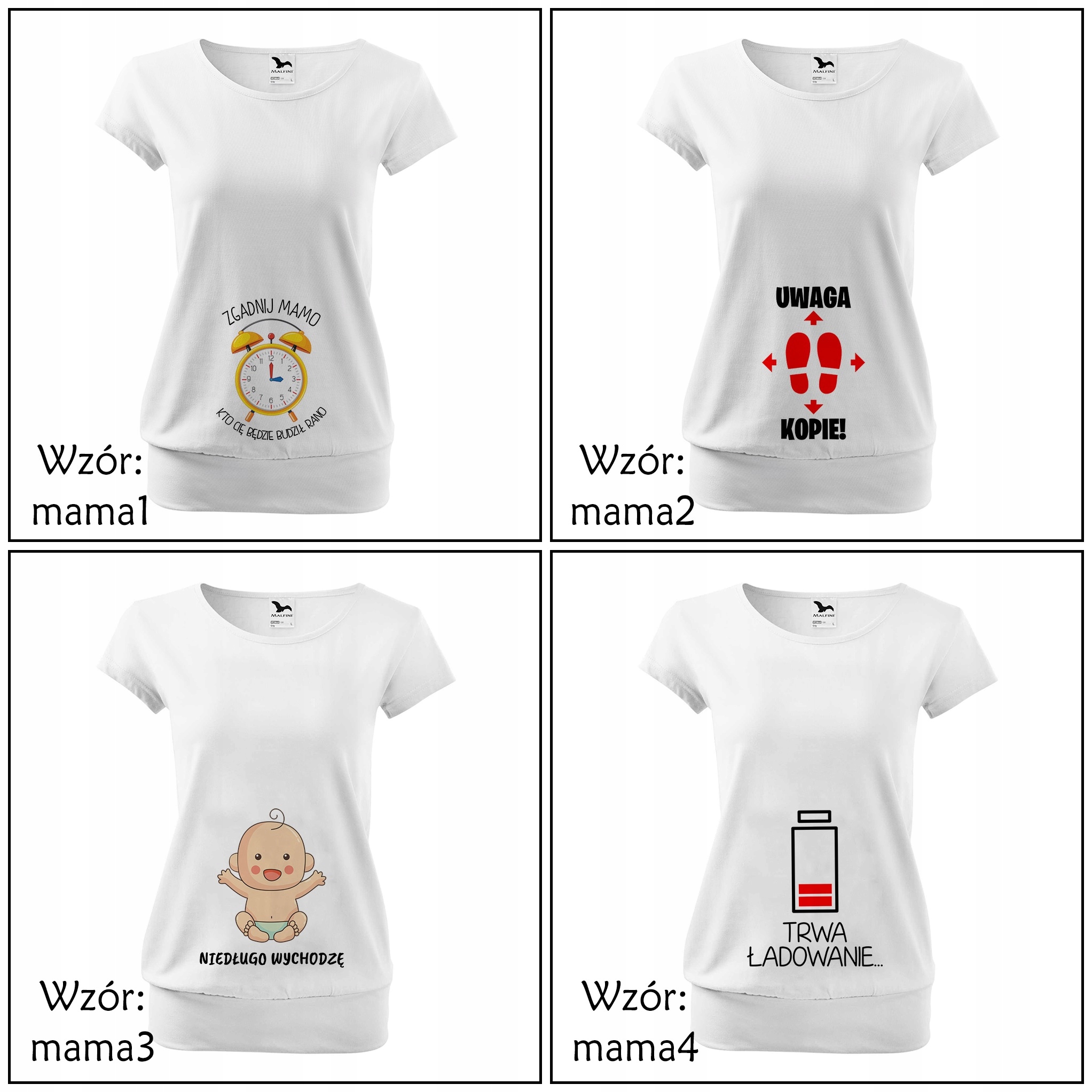 Koszulka CIĄŻOWA PRZYSZŁA MAMA DZIECKO PREZENT urodziny imieniny gwiazdka M Kolor biały