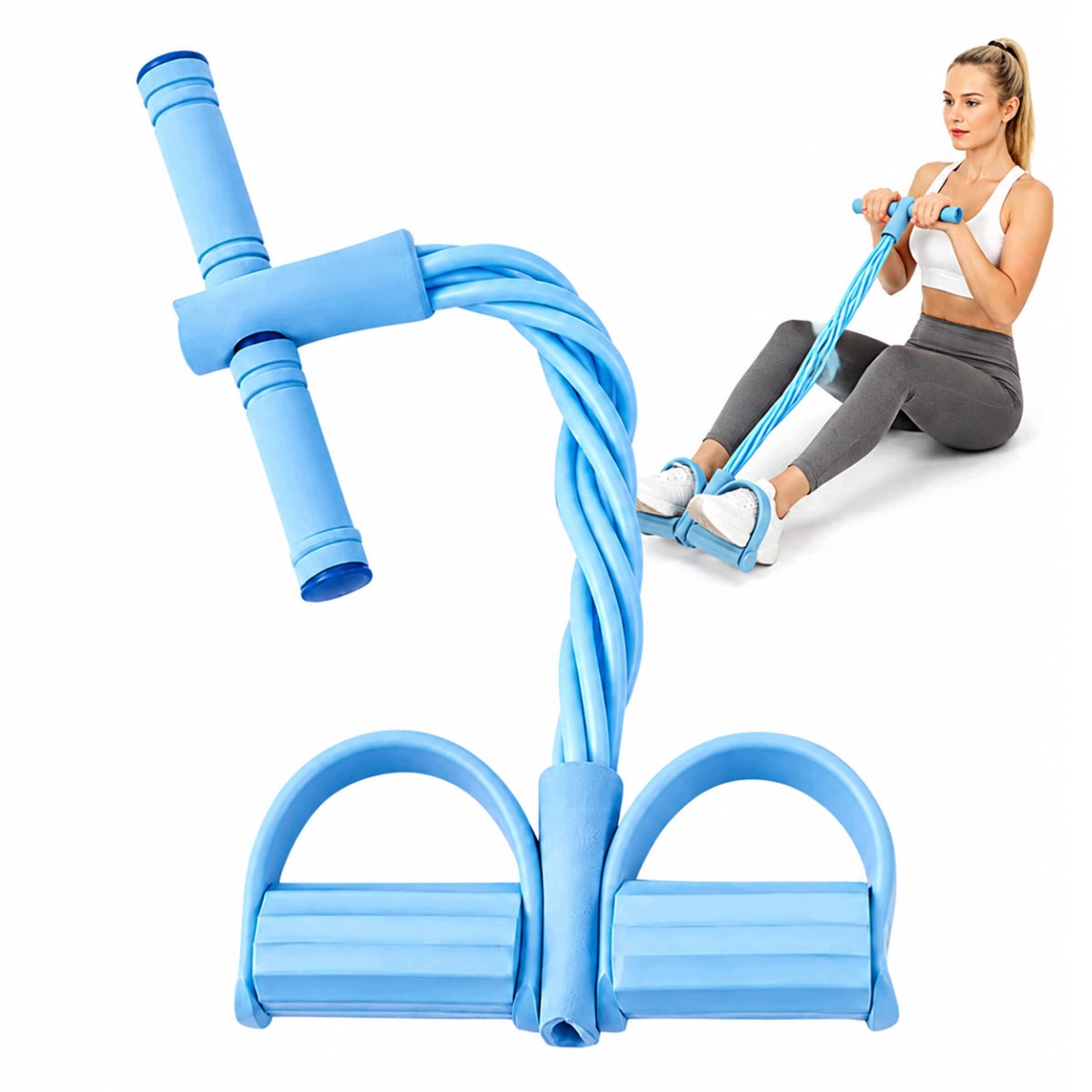 Ekspander Przyrząd Urządzenie do Ćwiczeń Nóg Ud Rąk Brzucha Gumowy Fitness