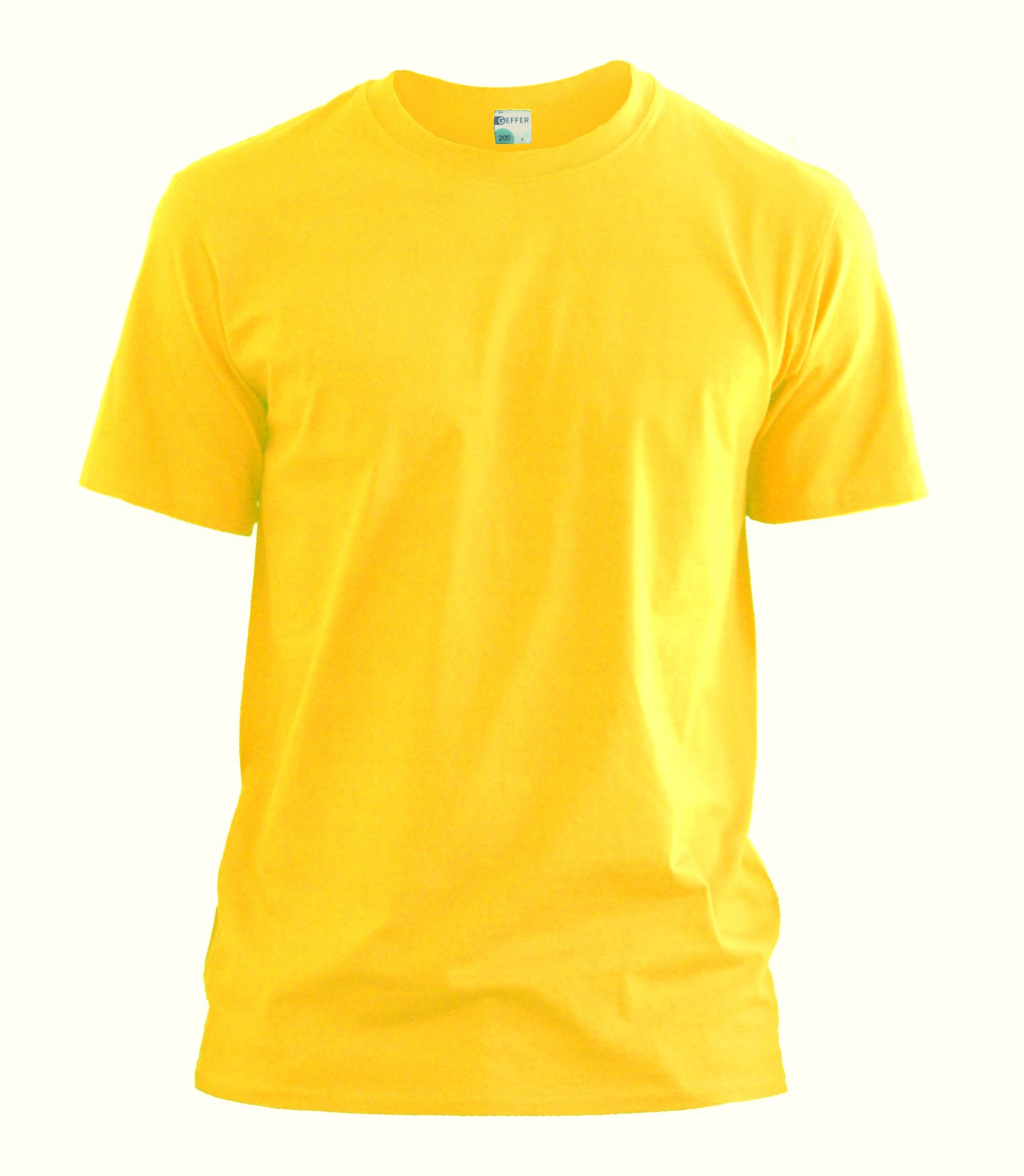 Koszulka T-Shirt Męska BAWEŁNA 160g Żółta L Marka Geffer