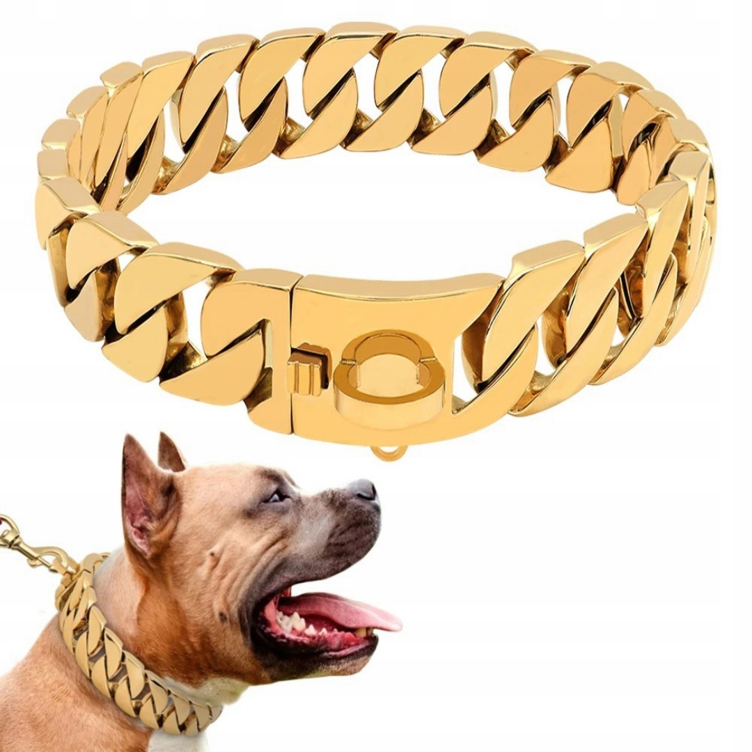 Levně Silný obojek Silná Nerezová Ocel Pevný Pitbull Buldok Mastif Cane Corso
