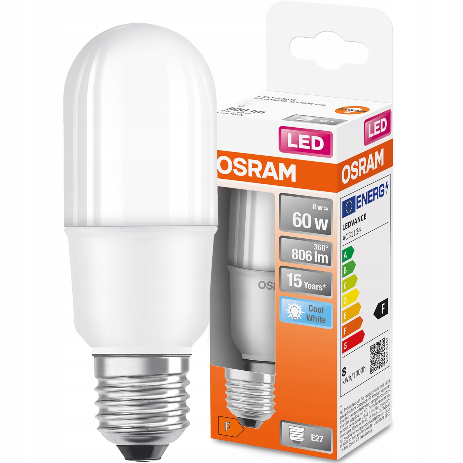 

Żarówka Led E27 8W 60W 806lm 4000K 200° Osram