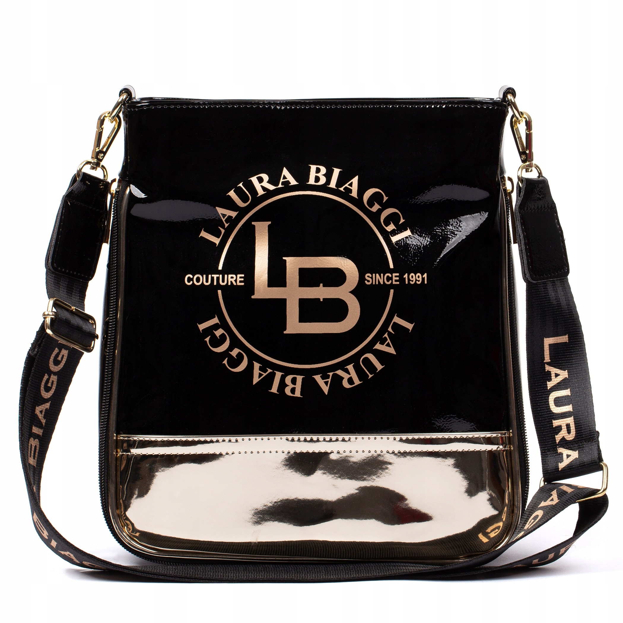 

Polska Listonoszka Laura Biaggi Torebka Czarna A4