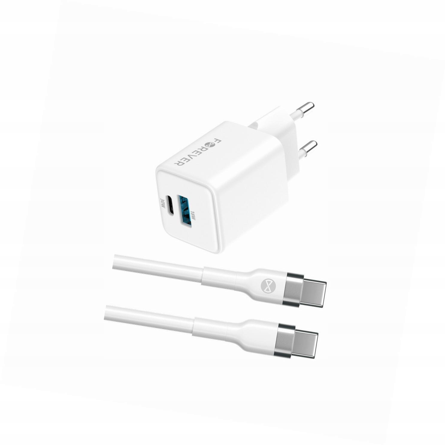 Szybka ładowarka GaN 30W 2 wejścia Usb i Usb-c z kablem do Xiaomi Mi 11 Pro
