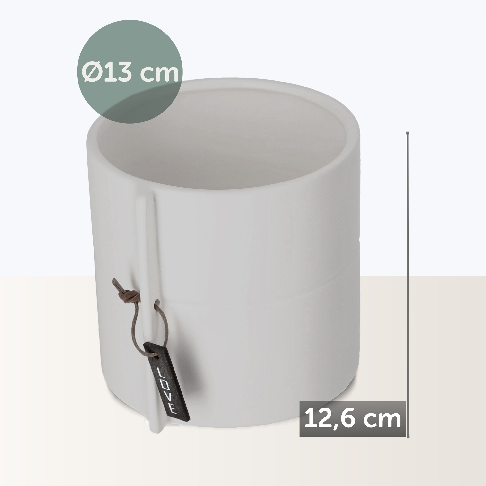 DONICZKA CERAMICZNA 13cm OSŁONKA SZARA Kod producenta K8589