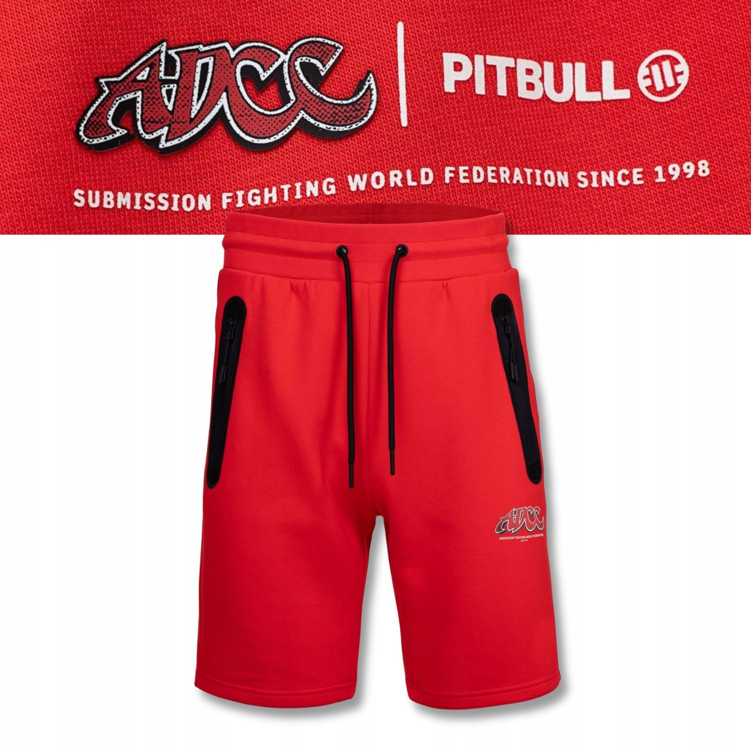 Pánské sportovní teplákové šortky Pitbull Adcc Dogwood s kapsami na zip