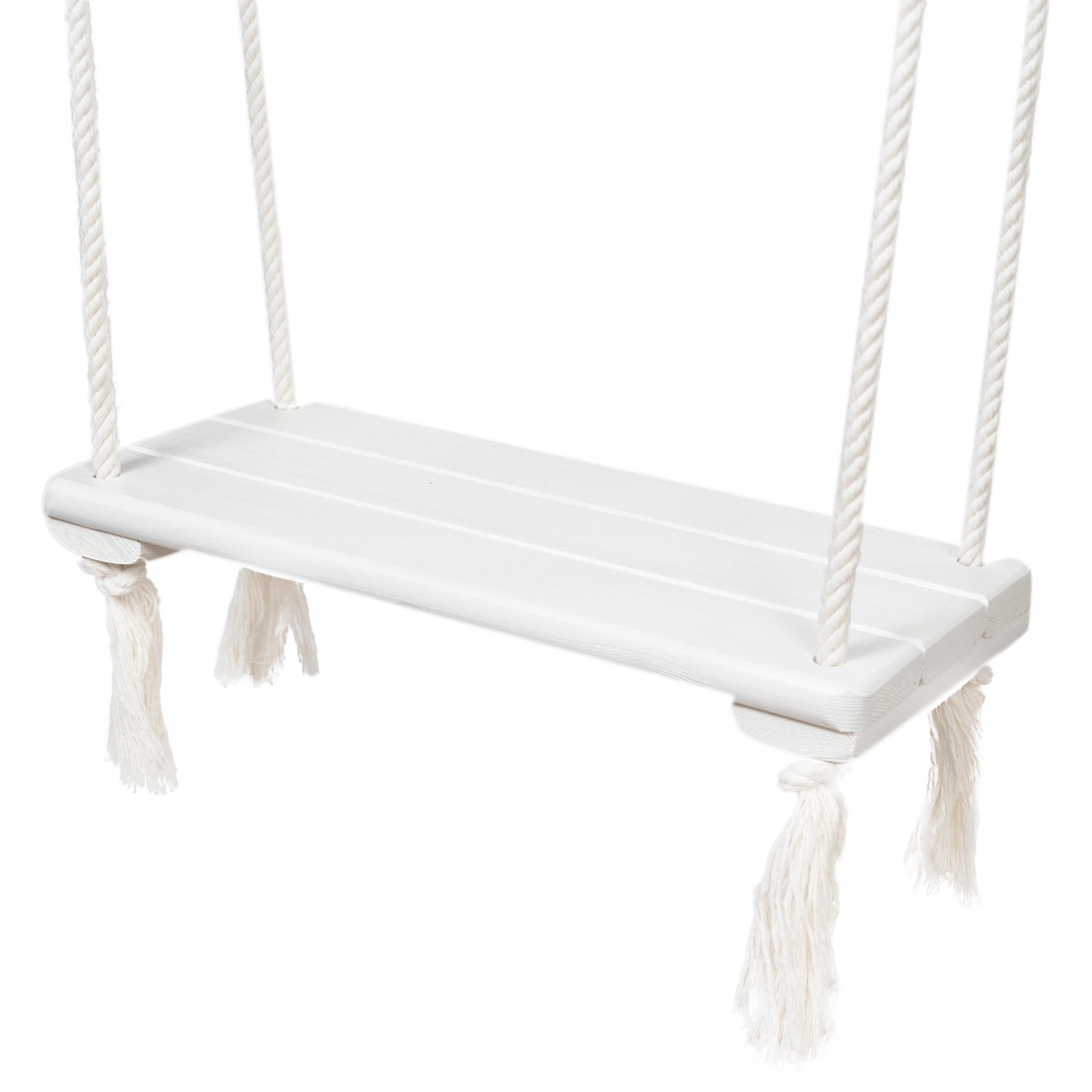Huśtawka Biała Boho Drewniana Ogrodowa Dla Dzieci Deska