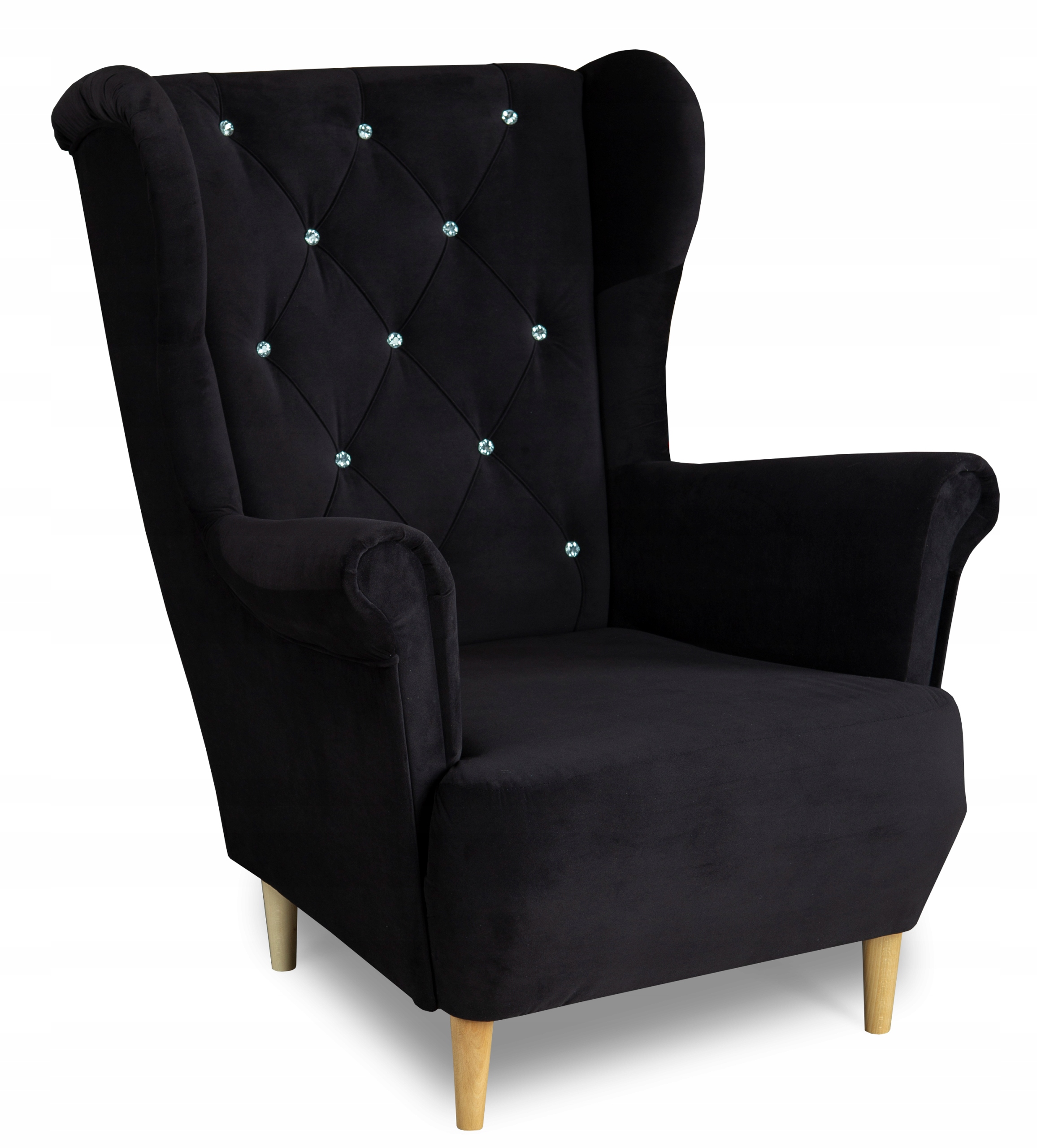 Fotel USZAK kryształki styl skandynawski KOLORY Marka Selene Materace