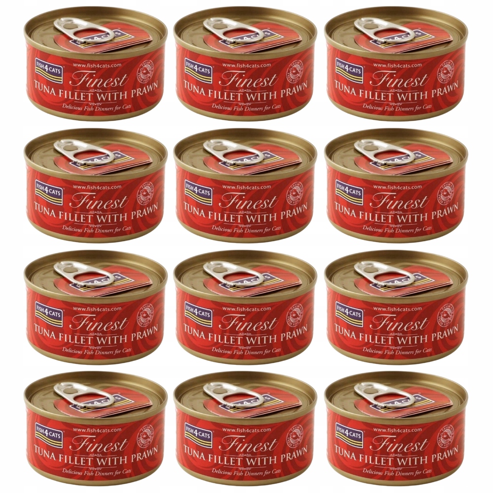 Levně Fish4Cats Finest tuňákový filé s krevetami Set 12 x 70 g