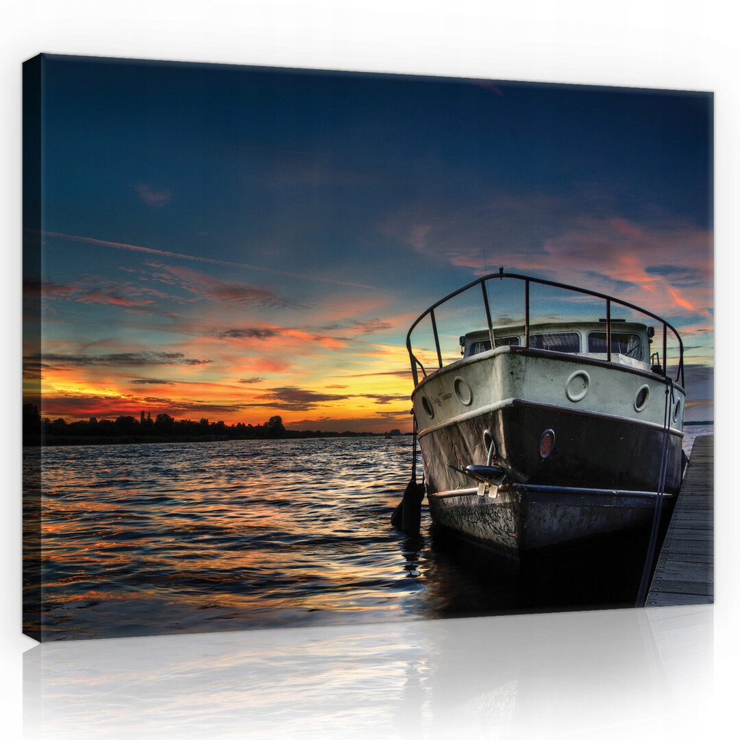 Obraz Na Plátně Canvas 100x75 Loď Západ Slunce