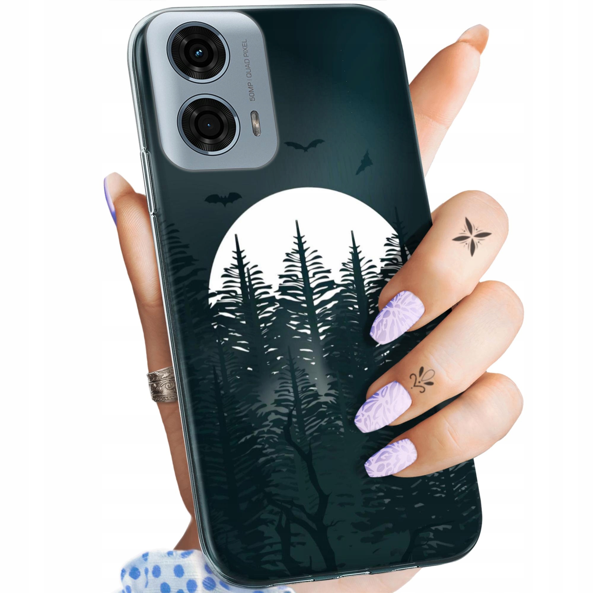 Tok Motorola Moto G24 G04 E14 Készülékhez Sötét Horror Minták Ijesztő Tok