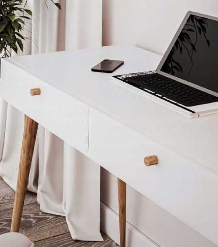 BIURKO TOALETKA Z SZUFLADAMI DĄB/CZARNA TUURI 2S Szerokość mebla 120 cm