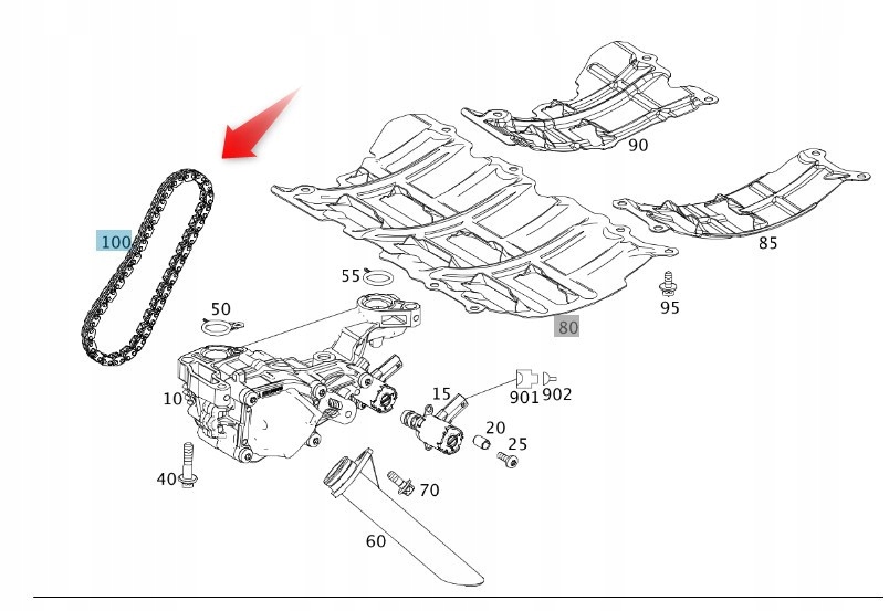 Řetěz Olejového Čerpadla Mercedes A0009932178