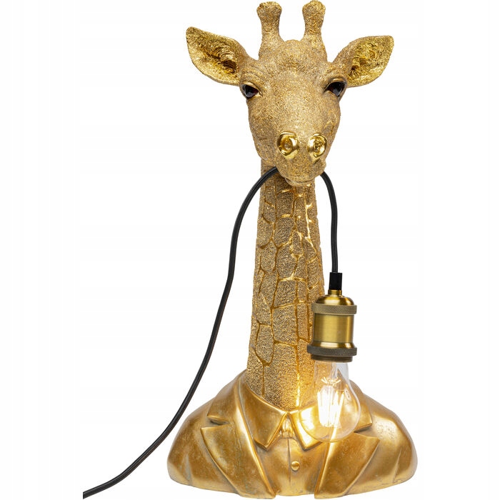 Kare Design Lampa stołowa złota żyrafa do salonu i sypialni 53710