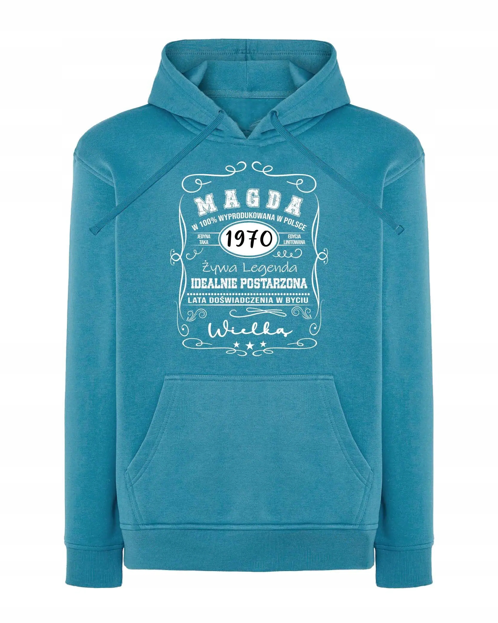 Mikina s kapucí Personalizovaná Živá Legenda Světle modrá L