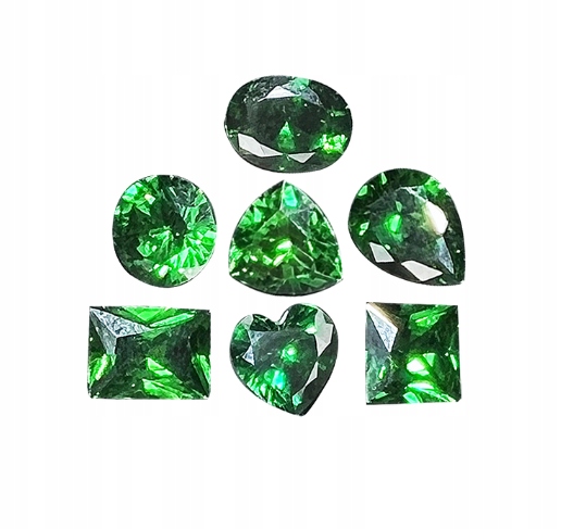 Smaragd korundový set 7 ks různého tvaru