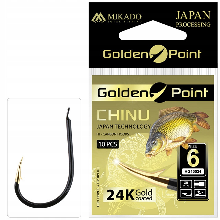 Haczyk Golden Point Chinu nr 10 Gb op.10szt.