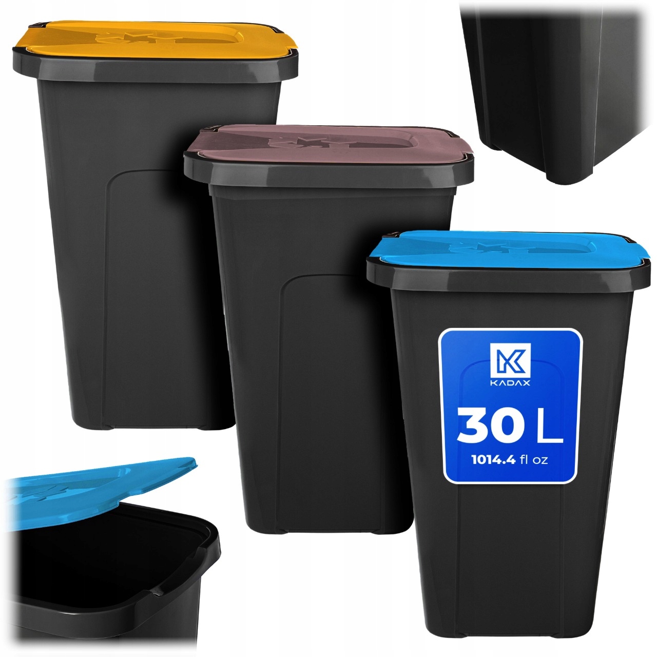 Levně Odpadkový Koš Na Třídění Odpadkových Košů 30 L Sada Košů 3ks