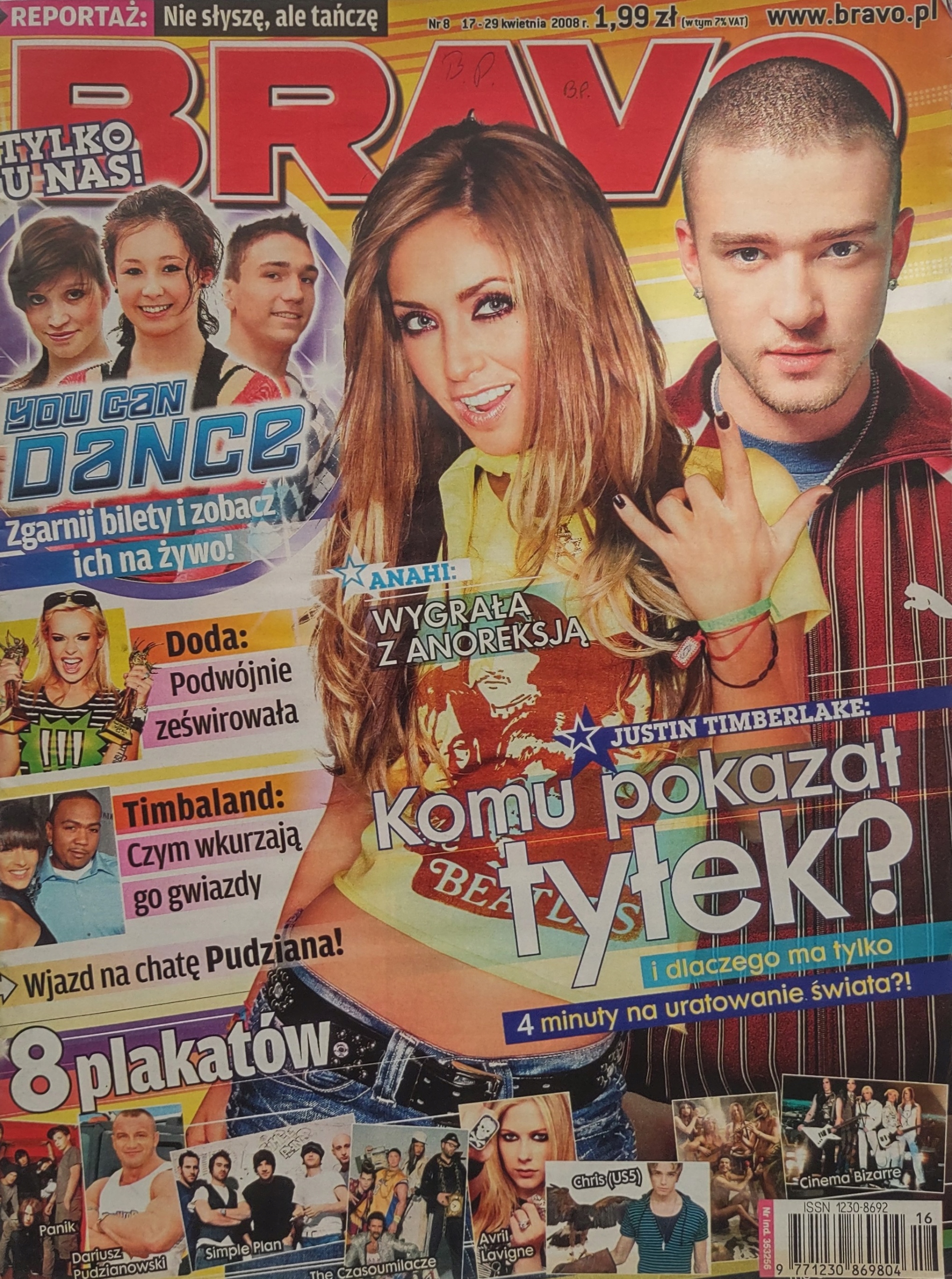 Bravo 8 2008 brak plakatów i dodatków