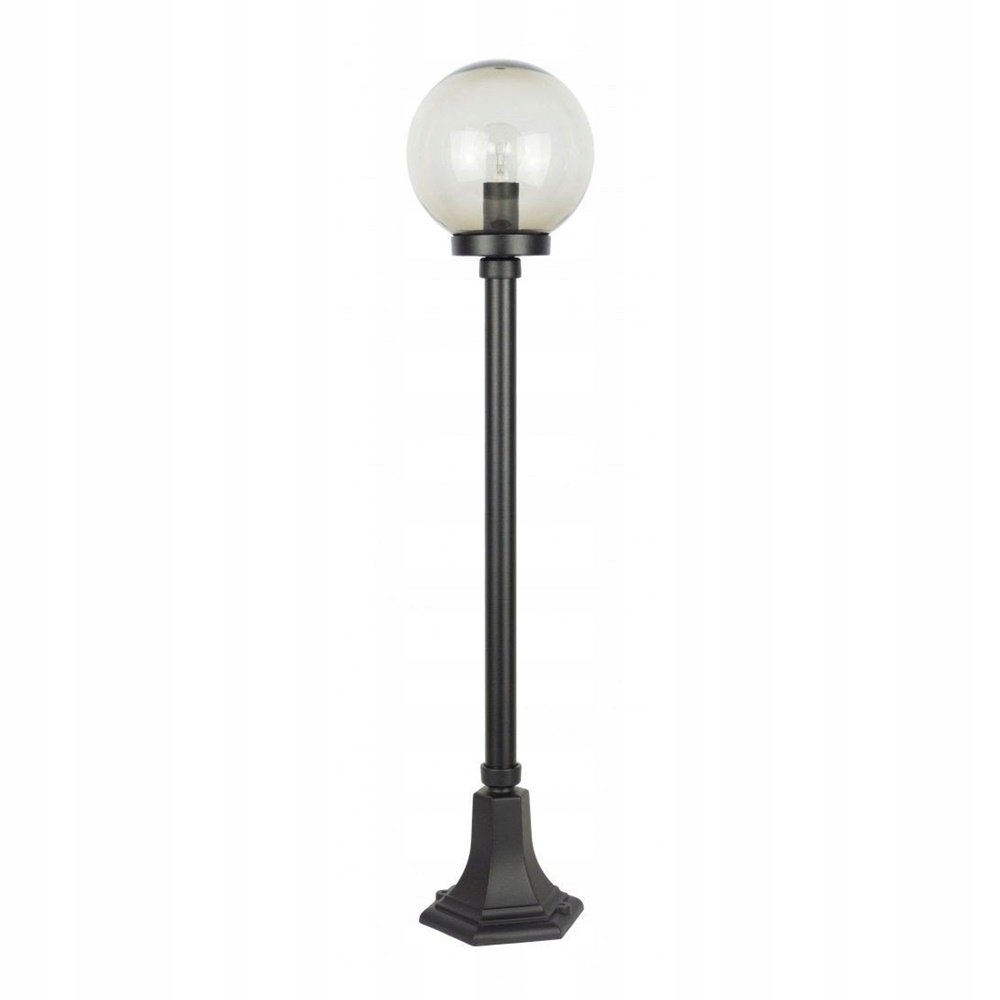 Prosta lampa ogrodowa stojąca słupek kula 98cm