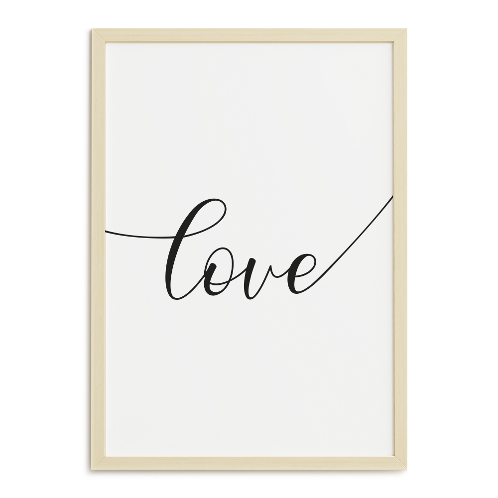 

Plakat Nowoczesny A3 Napis Love Miłość Duży Obraz