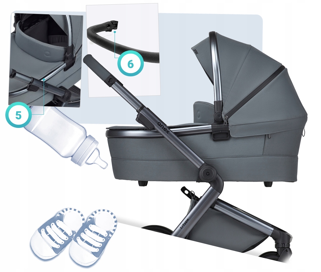 WÓZEK 4W1 ANEX L/TYPE 03 HAZEL I PIXEL + BAZA IQ Model L/type