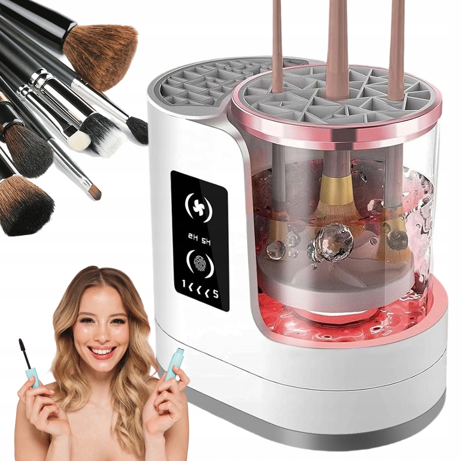 Elektrický Čistič Štětců Na Make-up S Funkcí Sušení