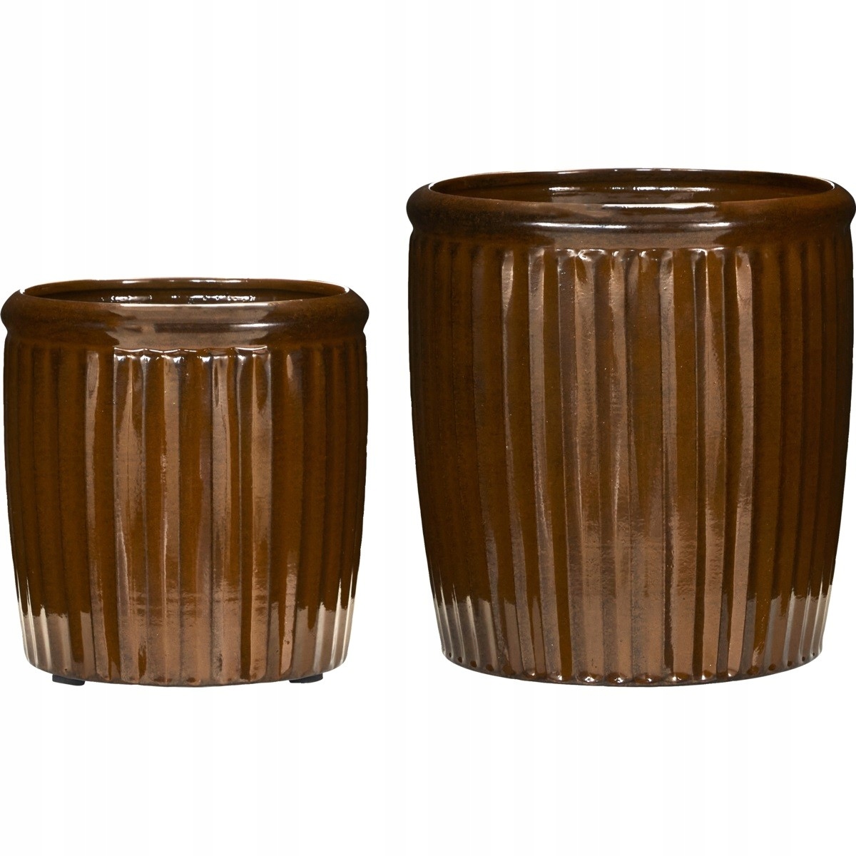 Groove II vonkajšie kvetináče 2 ks, hnedé, House Doctor