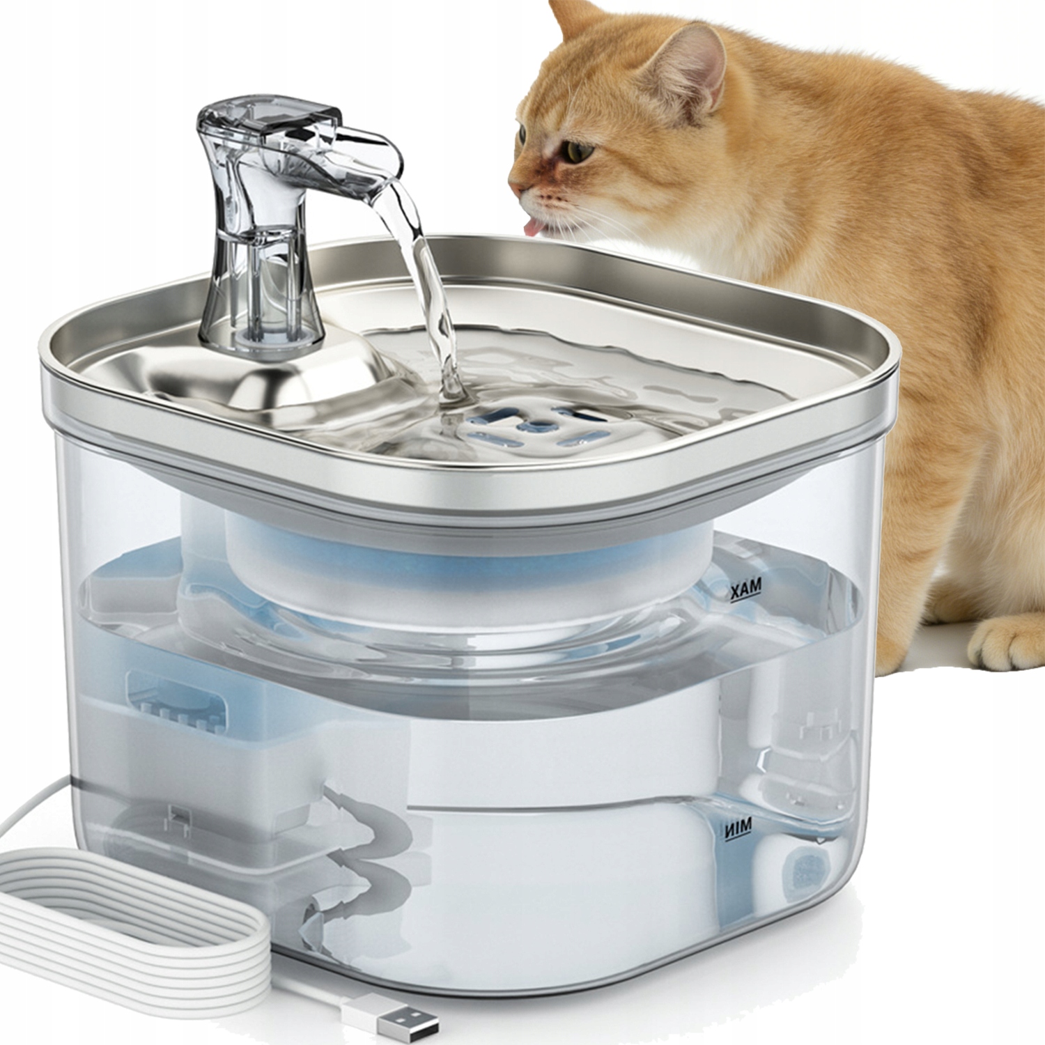 Levně Automatický Dávkovač Vody O Objemu 2 Litry Pro Kočky A Jiná Domácí Zvířata