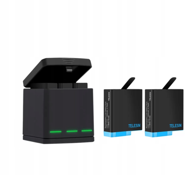 3-kanálová nabíječka Telesin Box pro GoPro Hero 5-8 +2 aku