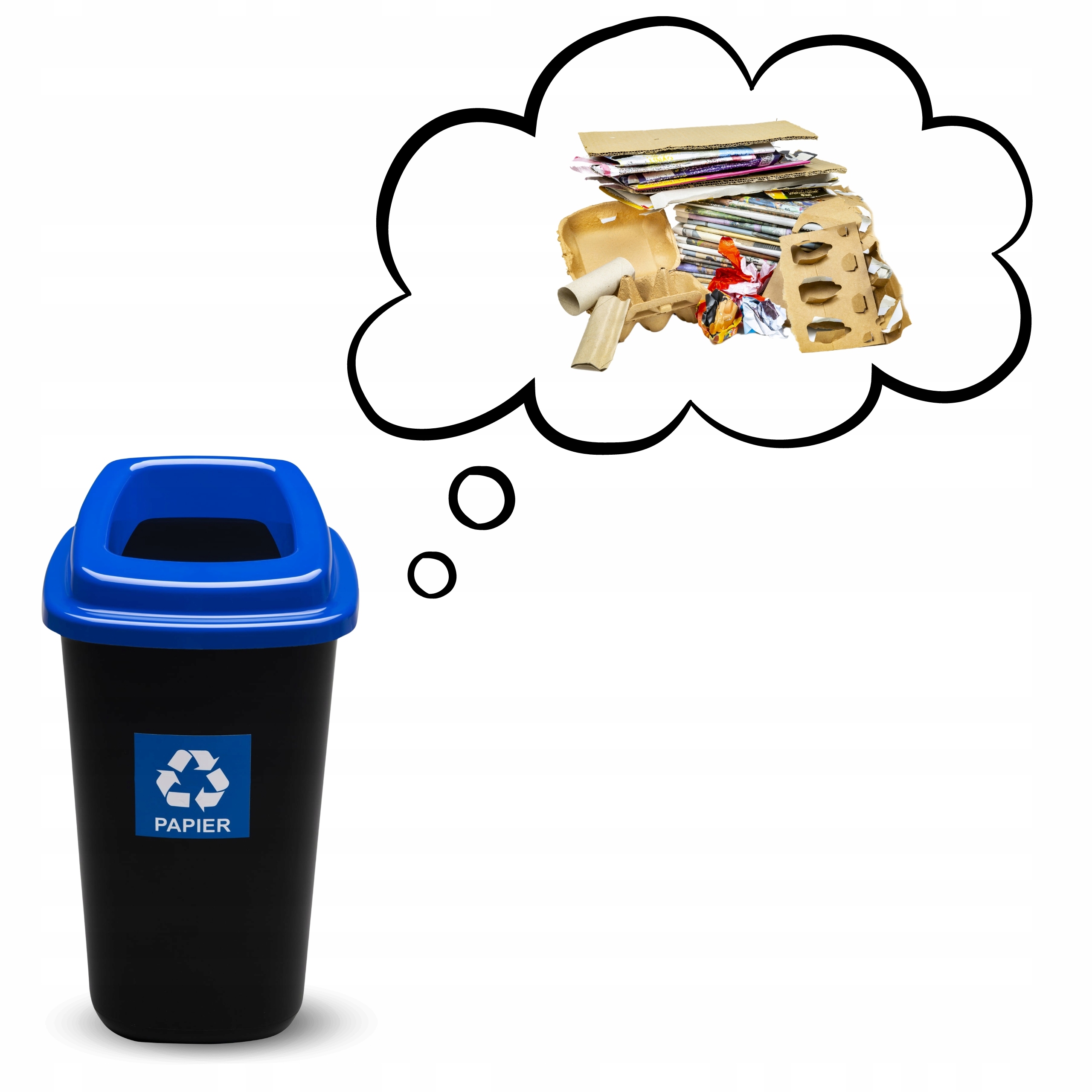 KOSZ DO SEGREGACJI ŚMIECI 45L NIEBIESKI PAPIER Marka Plafor