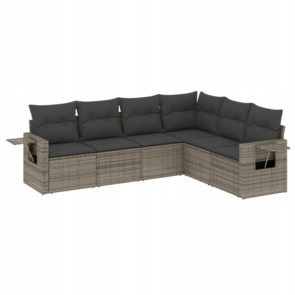 Modulární zahradní nábytek set šedý Pe ratan 62 x 62 x 69 cm