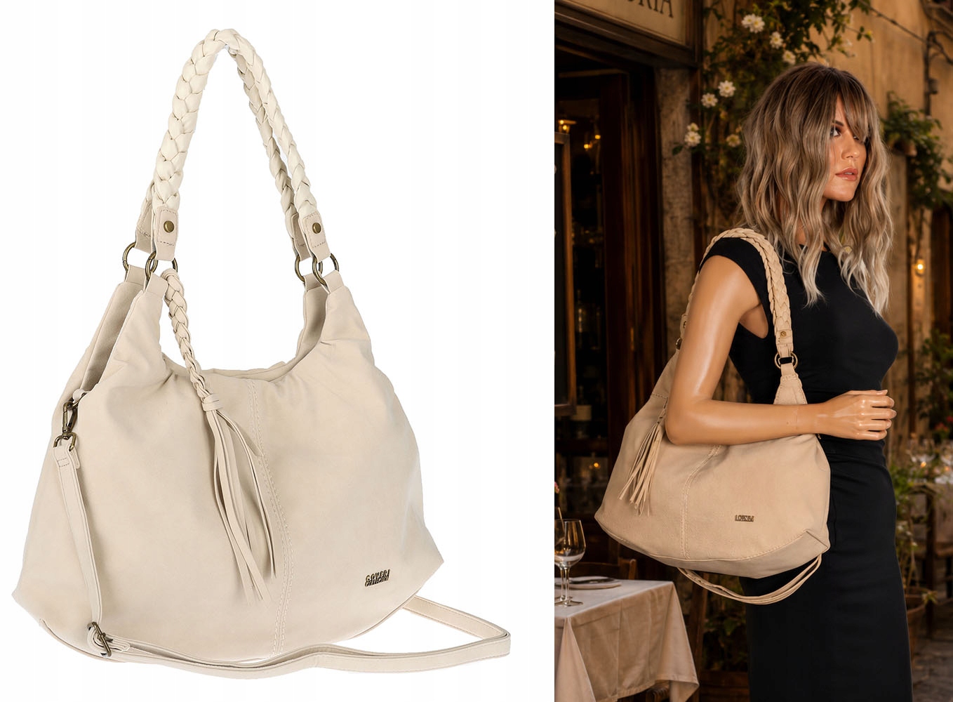 Dámská taška Shopper Taška přes rameno velká, prostorná CC6612 Béžová
