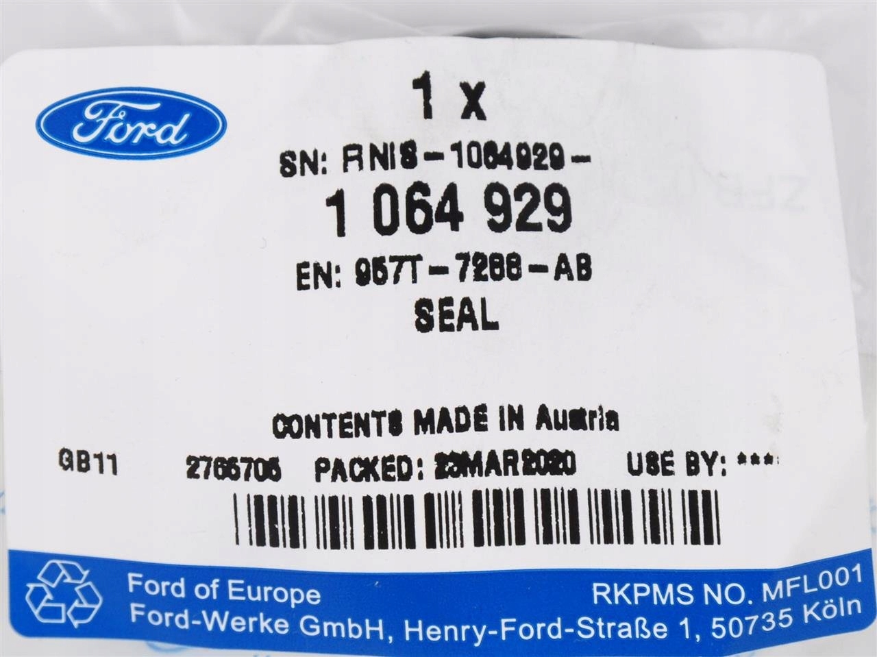 USZCZELNIACZ WYBIERAKA SKRZYNI BIEGÓW FORD OE Producent części Ford OE