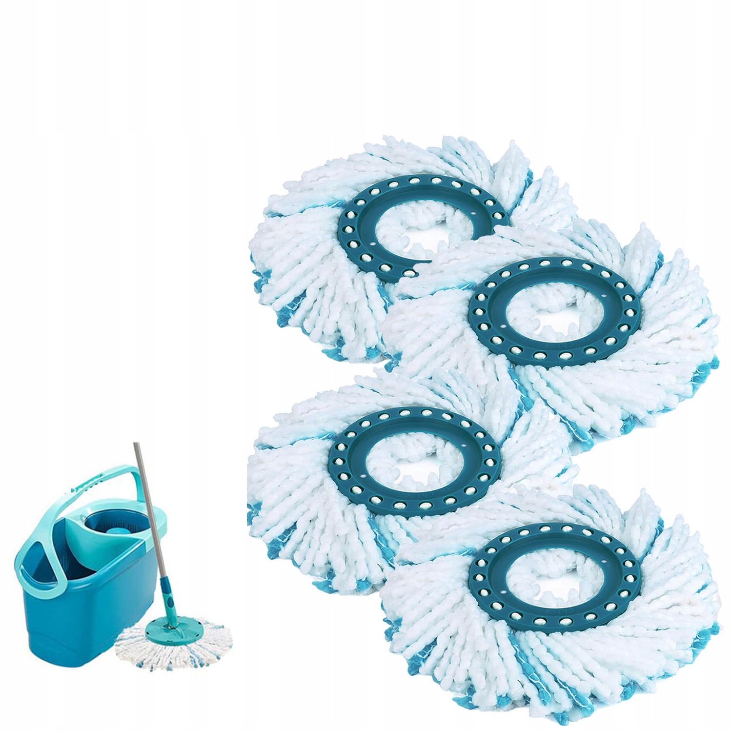 4KS Vyměnitelných Nástavců Pro Mikrosoupravu Mopu Leifheit Clean Twist Disc