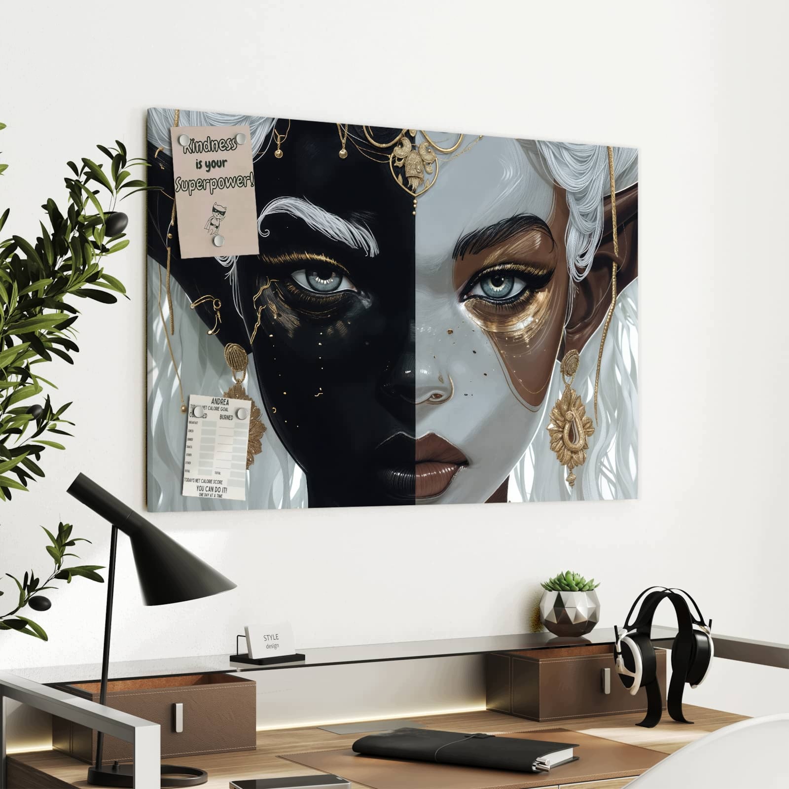 Magnetická tabule Podwujny Elf 90 × 60 cm