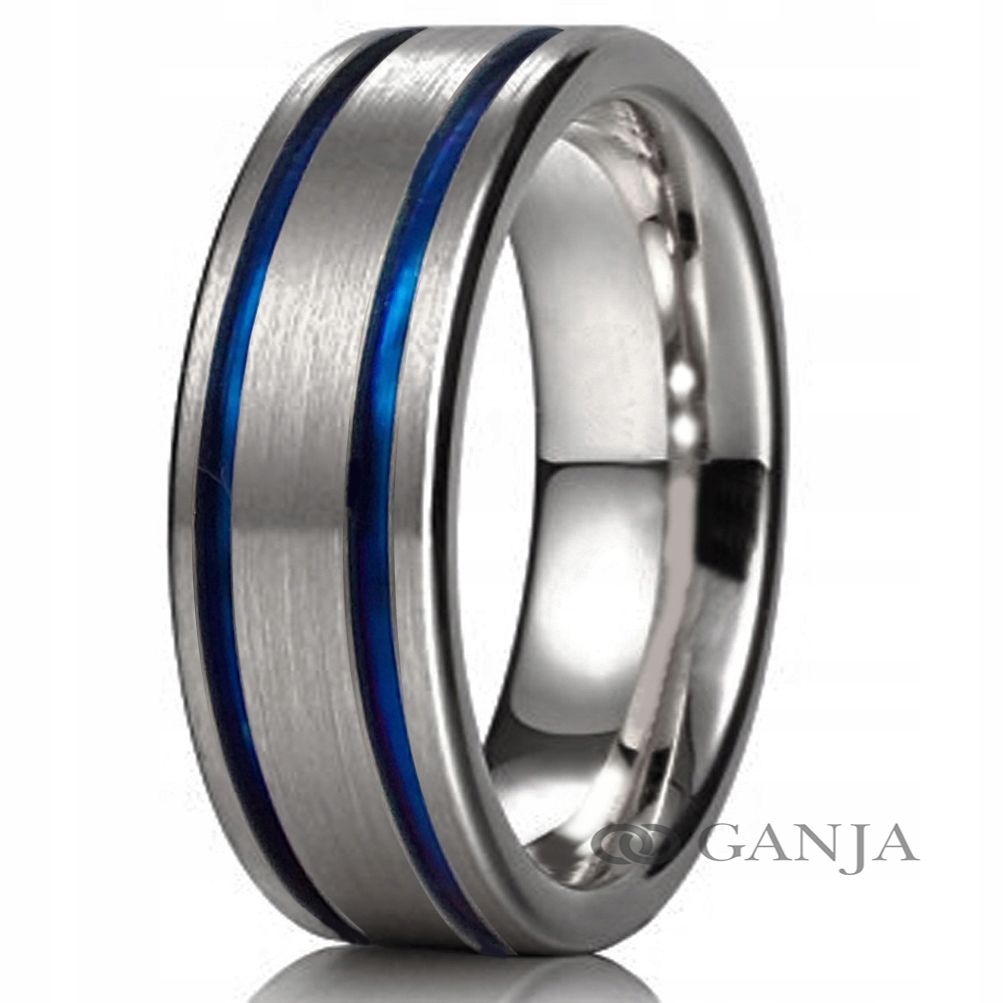 

Tytanowa obrączka płaska szer. 7mm wzór BT41