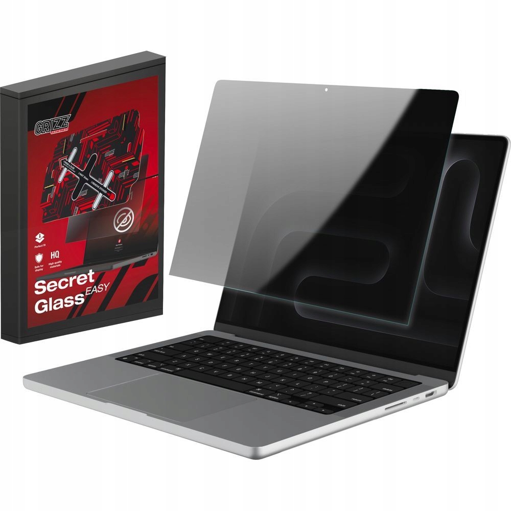 Szkło prywatyzujące Grizz do MacBook Pro 14 M5 Max 2026, matowe aplikator