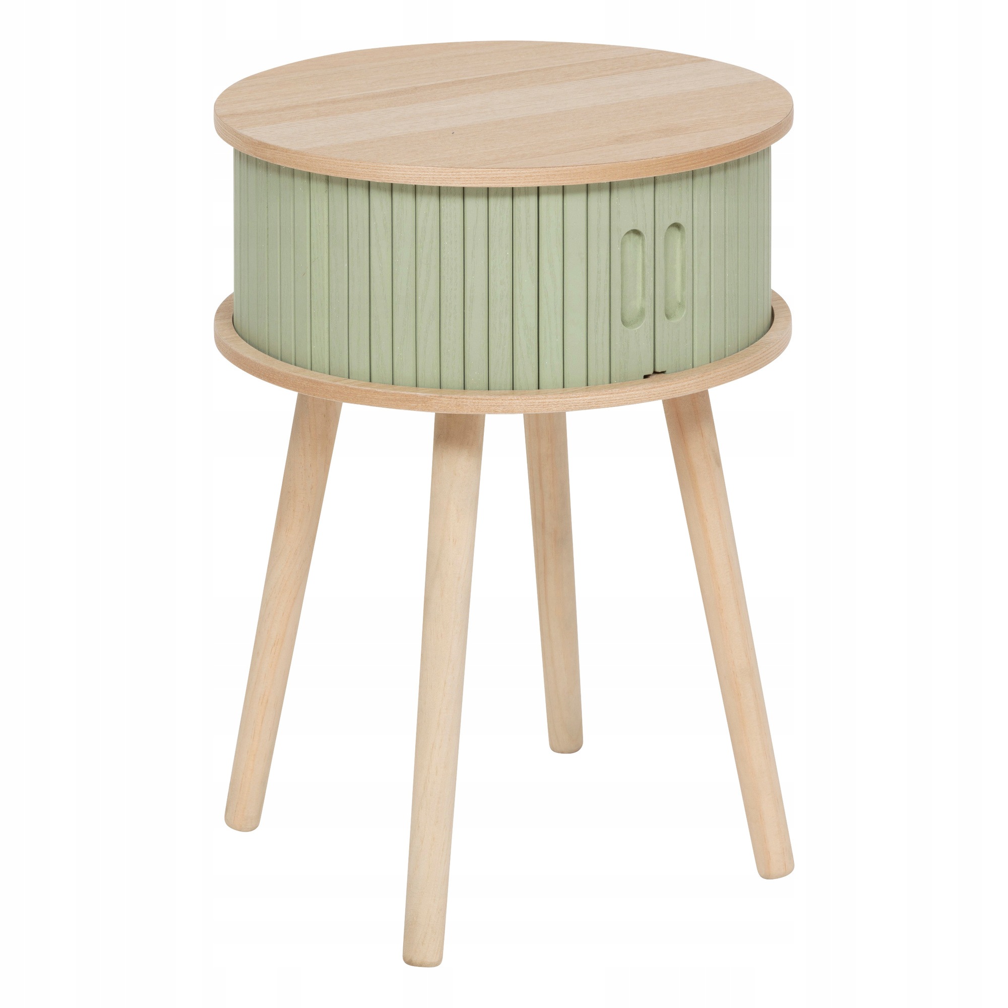 Nočný stolík Nysos s 2 dvierkami, Ø 40 cm, zelený