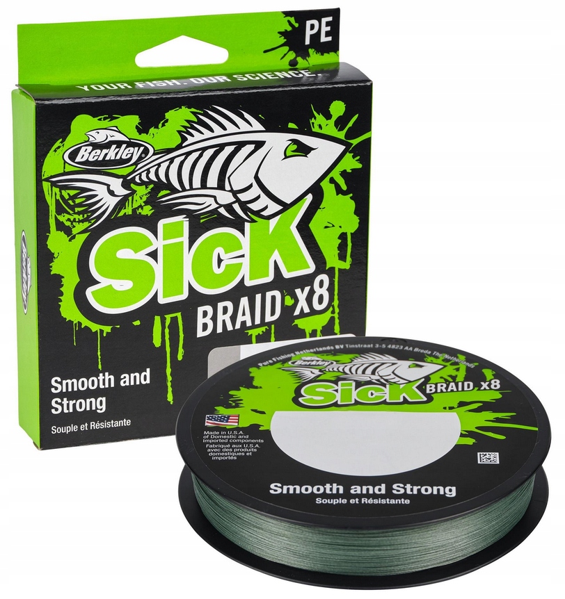 Plecionka Spinningowa Berkley Sick Braid X8 0.10mm 150m Zielona