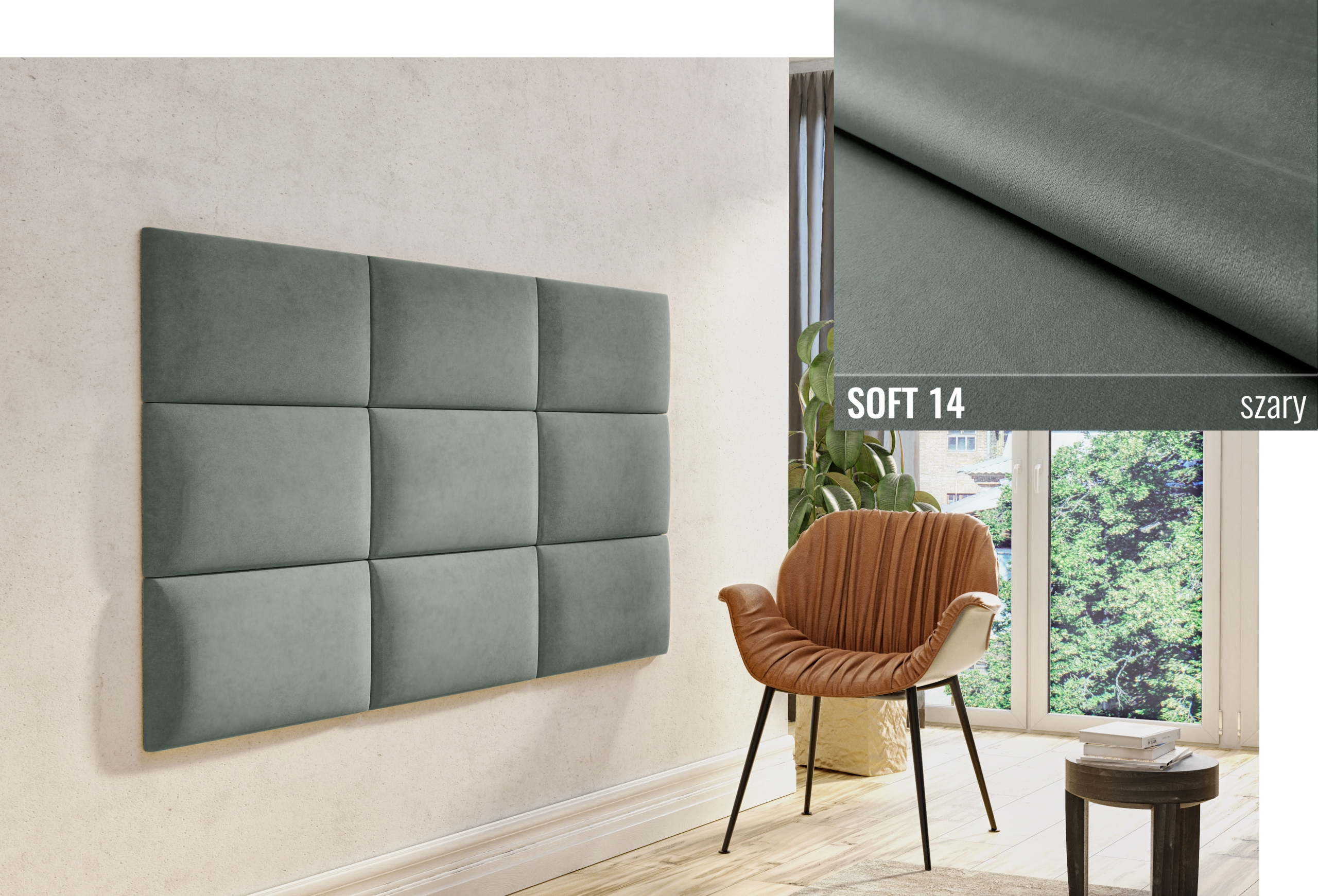 PANELE ŚCIENNE TAPICEROWANE miękkie WEZGŁOWIE PANEL SOFT 40x40 cm Producent inna